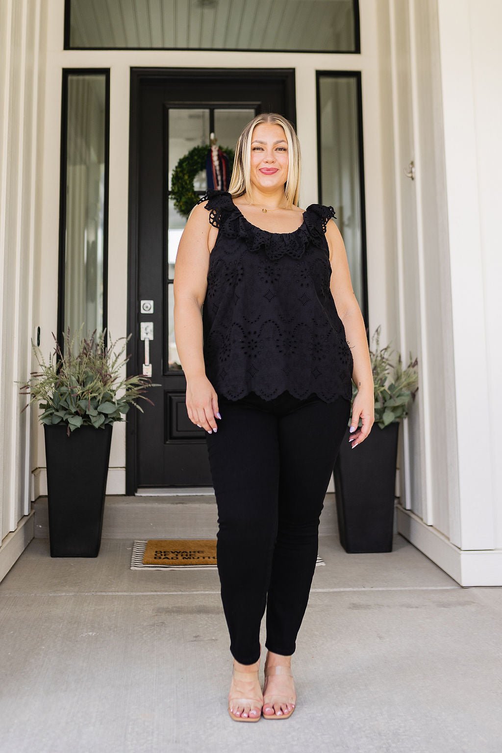 Parisian Stroll Lace Blouse in Black (Online Exclusive) - Uptown Boutique Ramona