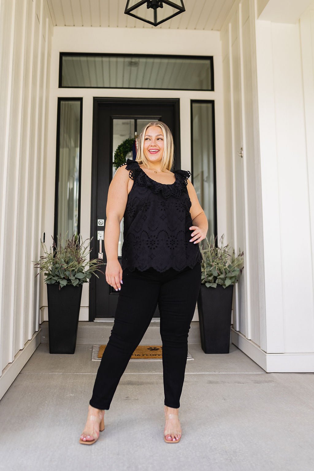 Parisian Stroll Lace Blouse in Black (Online Exclusive) - Uptown Boutique Ramona