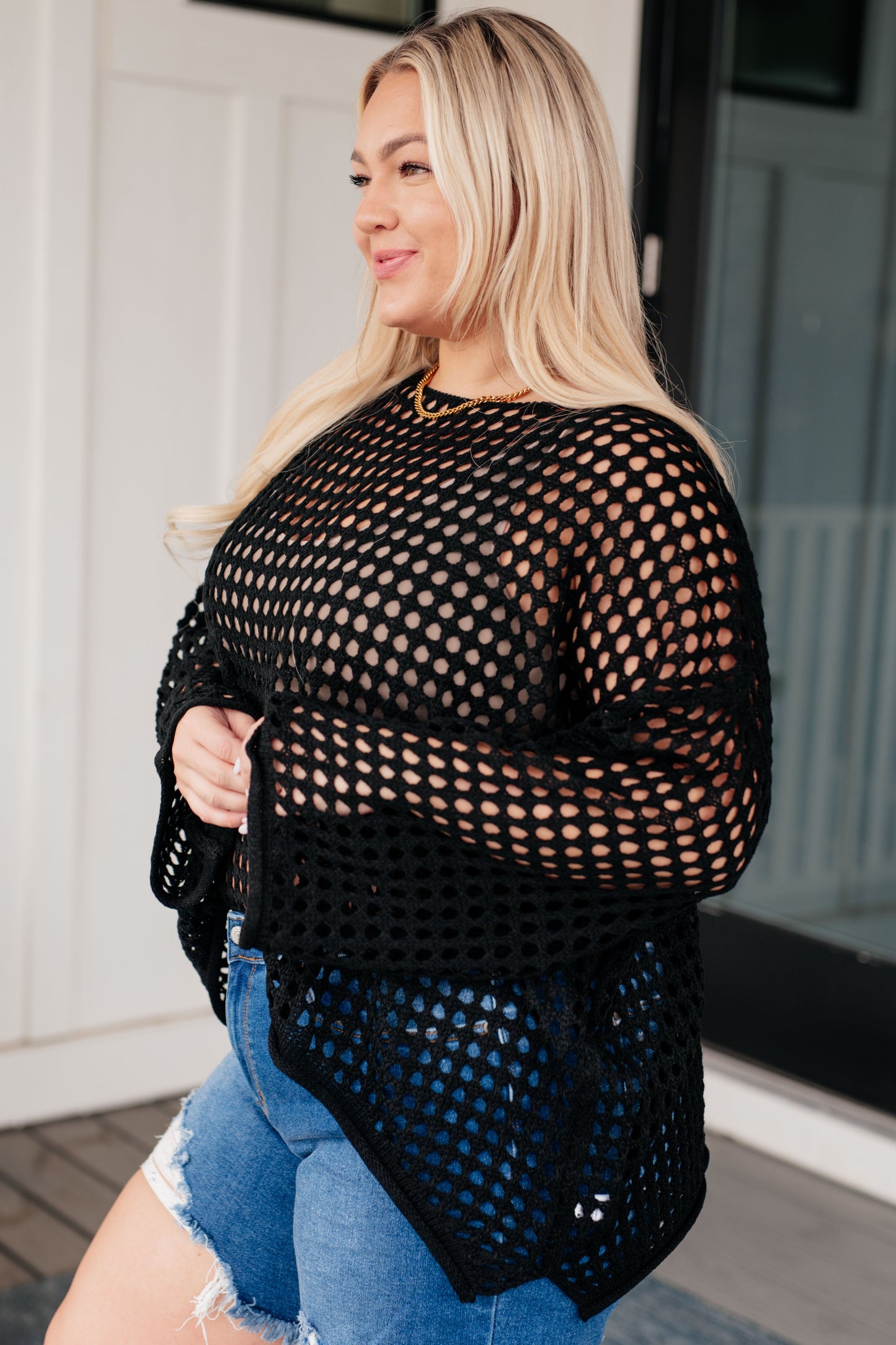 Ask Anyway Fishnet Sweater (Online Exclusive)