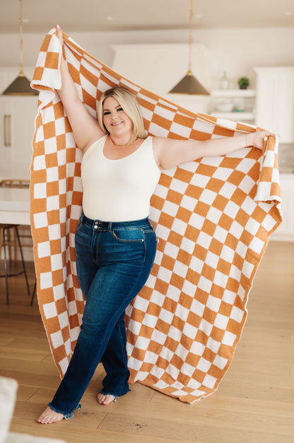 Penny Blanket Single Cuddle Size in Copper Check (Online Exclusive) - Uptown Boutique Ramona