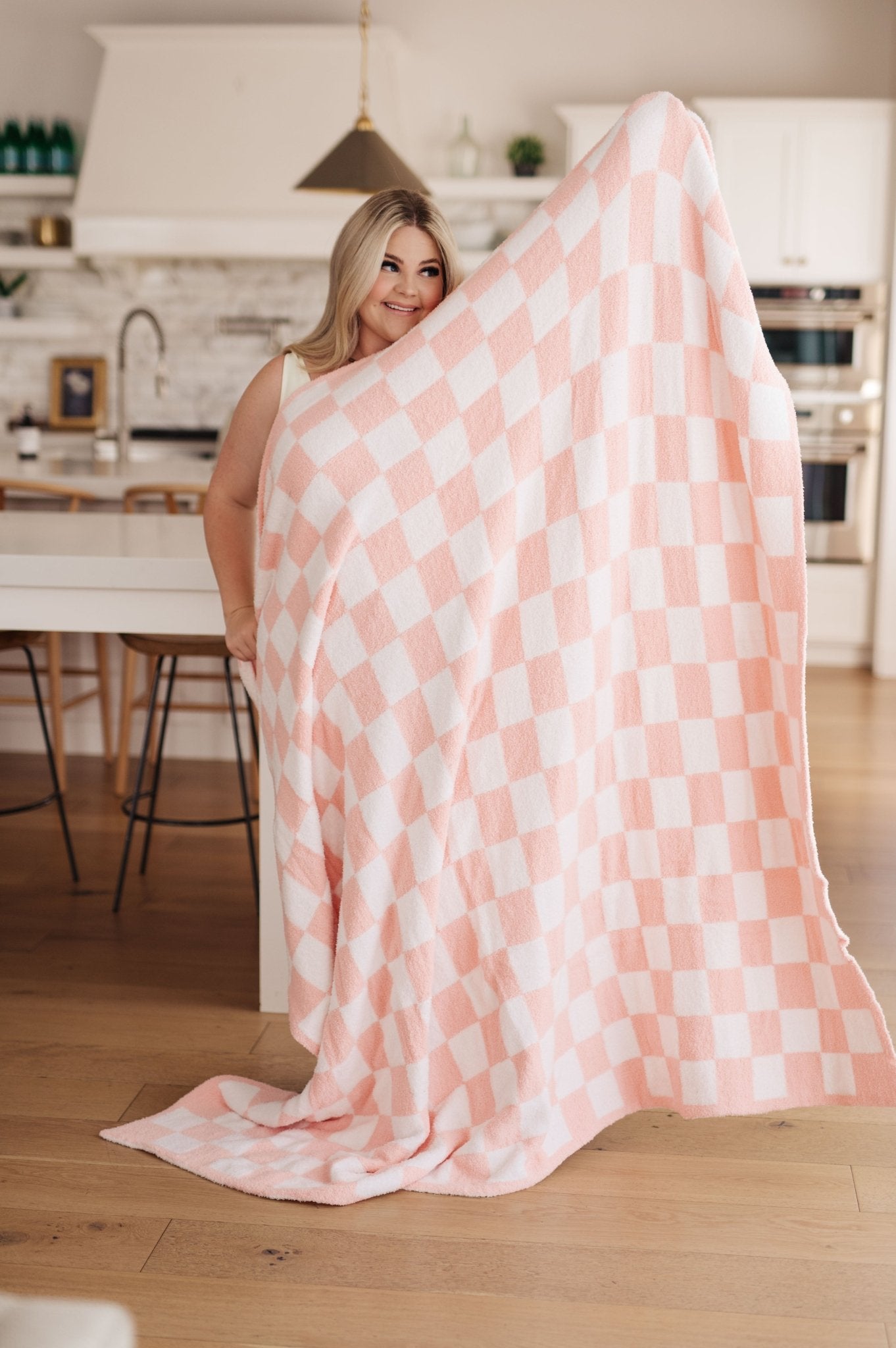 Penny Blanket Single Cuddle Size in Pink Check (Online Exclusive) - Uptown Boutique Ramona