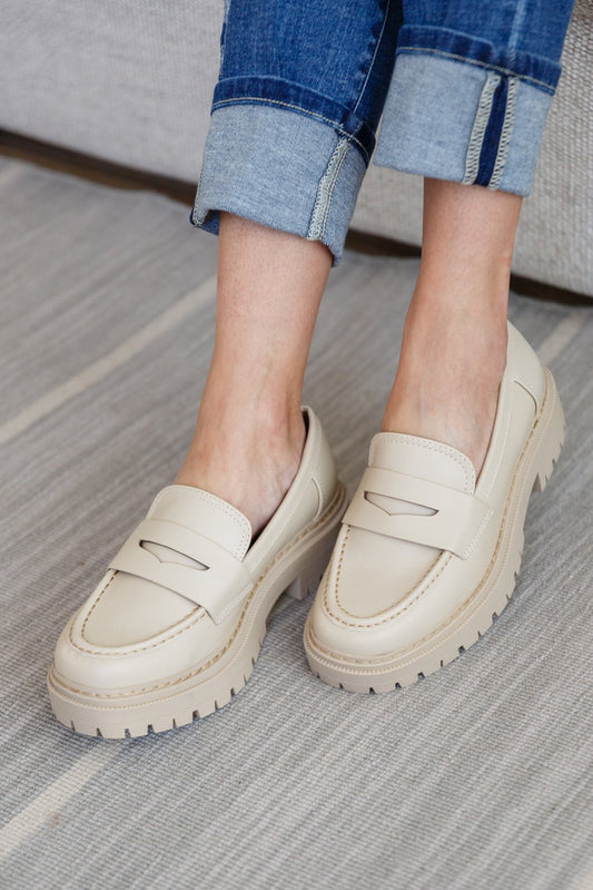 Penny For Your Thoughts Loafers in Bone (Online Exclusive) - Uptown Boutique Ramona