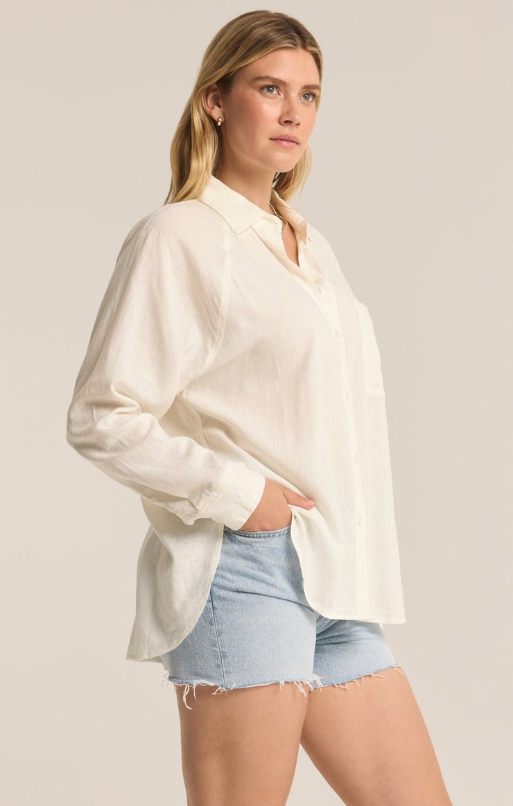 PERFECT LINEN TOP - Uptown Boutique Ramona