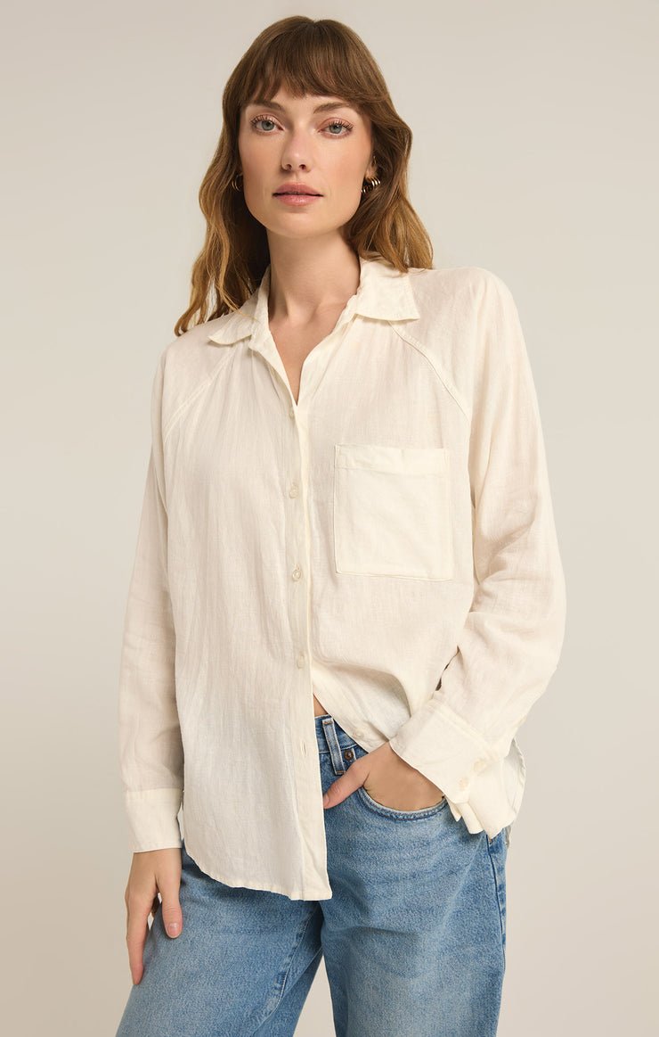 PERFECT LINEN TOP - Uptown Boutique Ramona