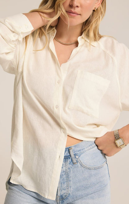 PERFECT LINEN TOP - Uptown Boutique Ramona