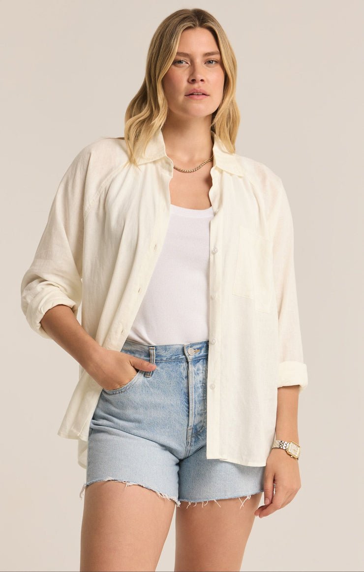 PERFECT LINEN TOP - Uptown Boutique Ramona