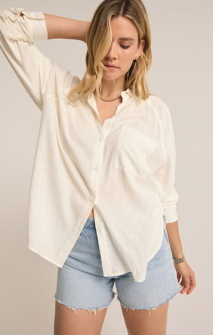 PERFECT LINEN TOP - Uptown Boutique Ramona