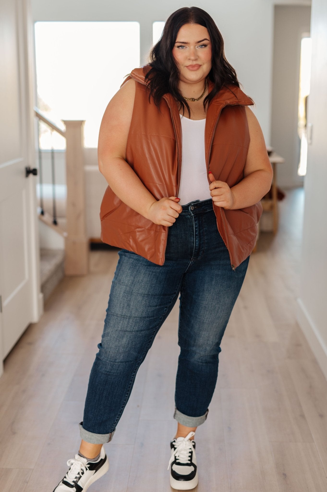 Persistence Pays Off Faux Leather Puffer Vest (Online Exclusive) - Uptown Boutique Ramona