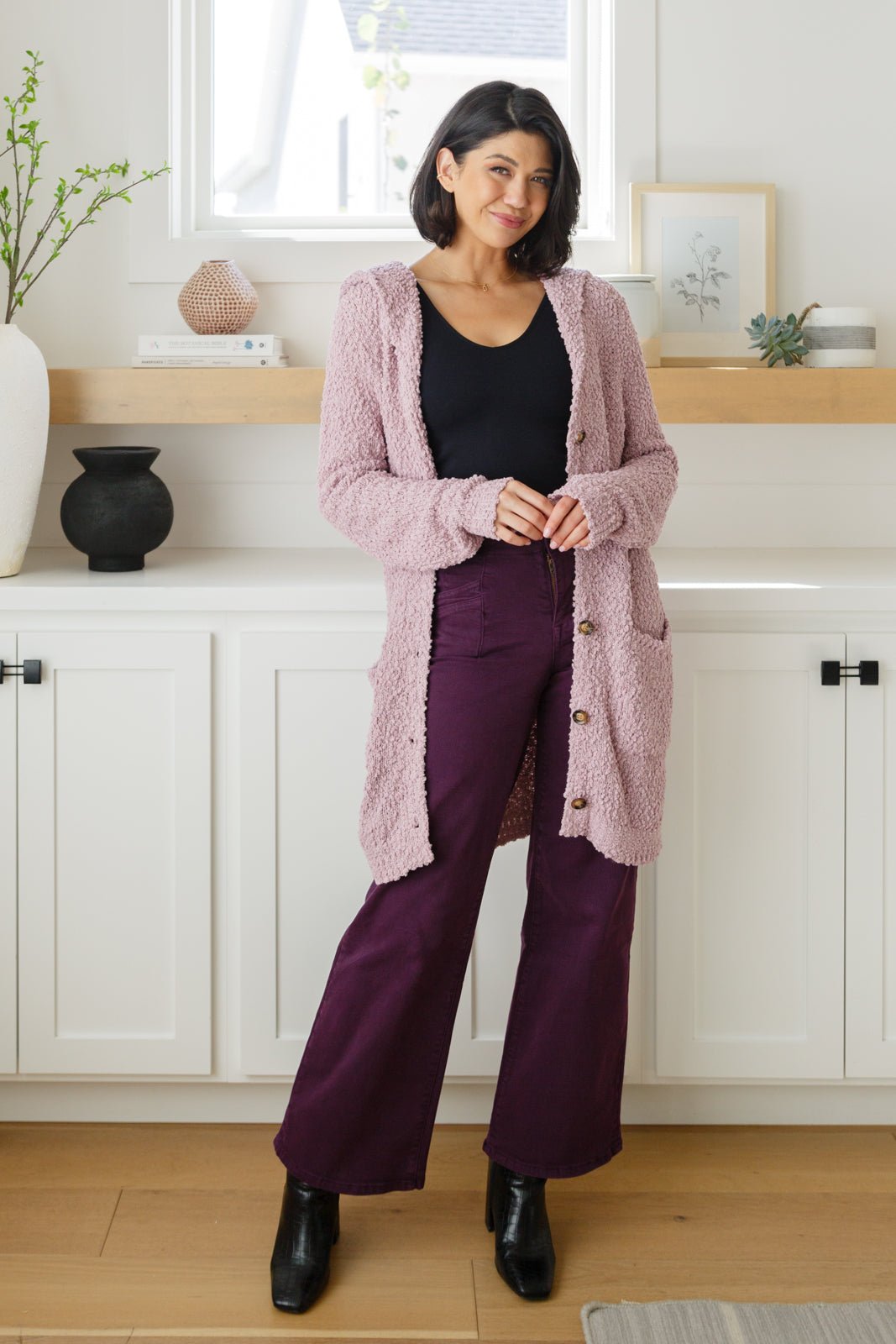 Petunia High Rise Wide Leg Jeans in Plum (Online Exclusive) - Uptown Boutique Ramona