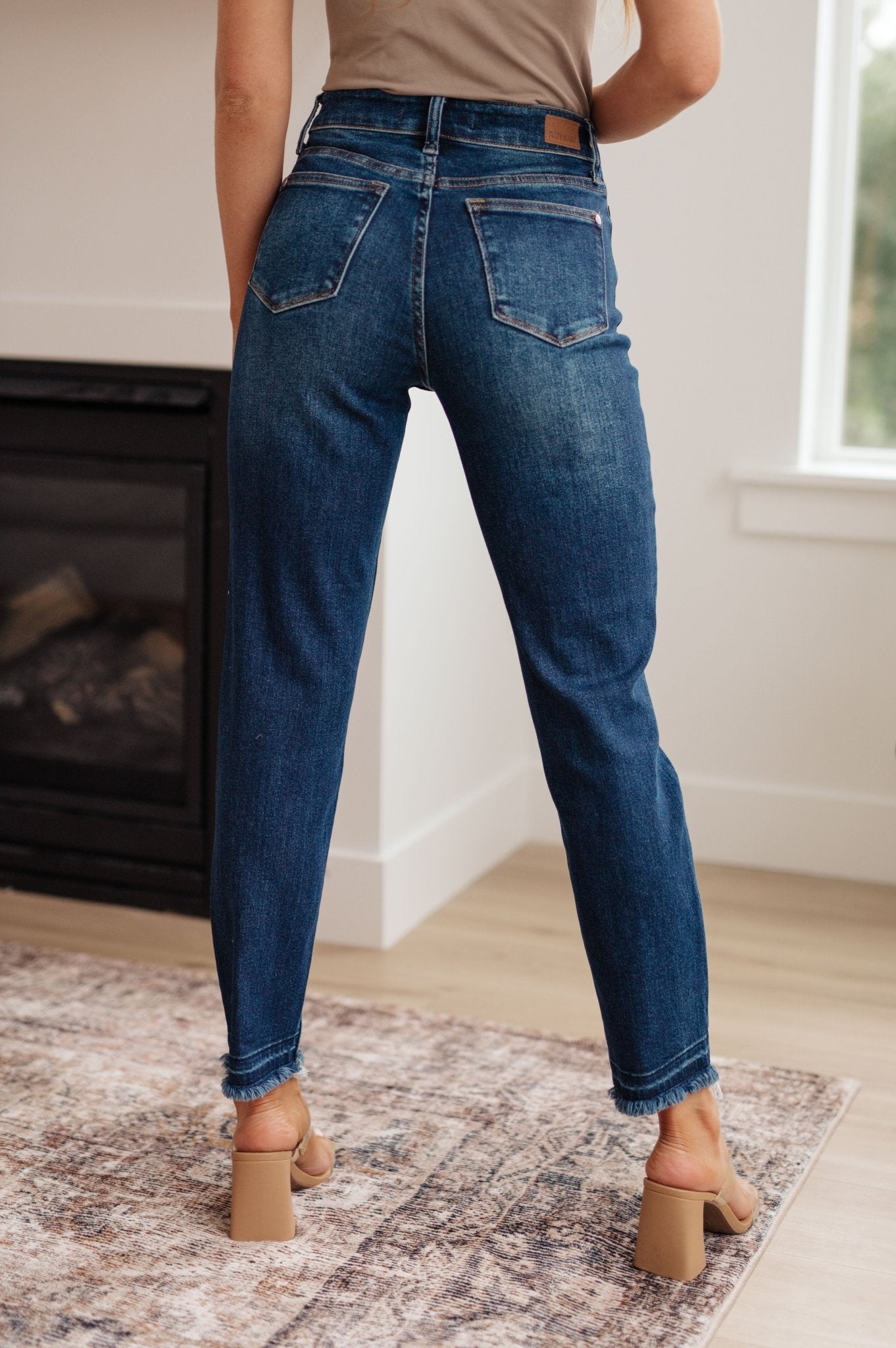 Phillipa High Rise Release Hem Slim Jeans (Online Exclusive) - Uptown Boutique Ramona