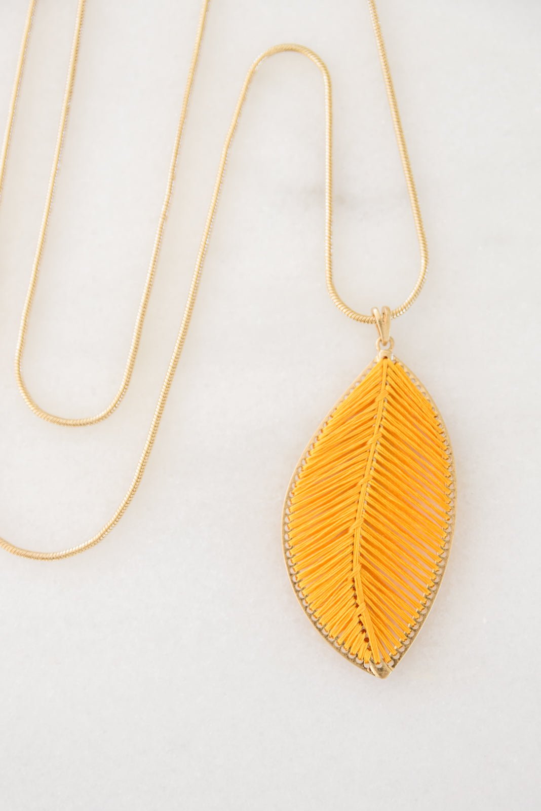 Phoebe Thread Leaf Pendant (Online Exclusive) - Uptown Boutique Ramona