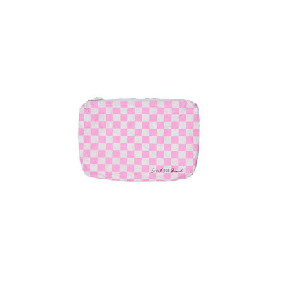 Pink Checker Water Resistant Pouch - Uptown Boutique Ramona