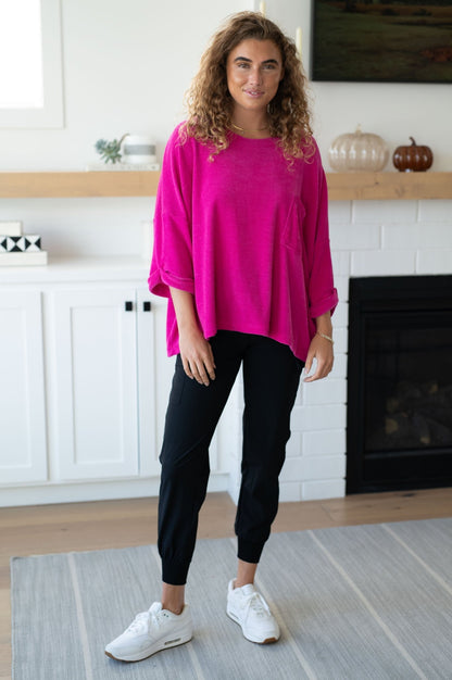 Pink Thoughts Chenille Blouse (Online Exclusive) - Uptown Boutique Ramona