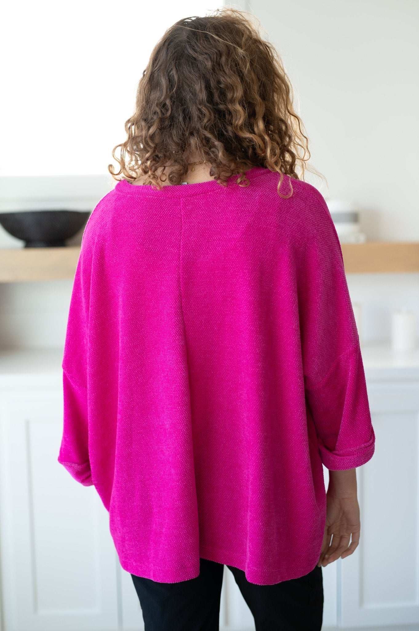 Pink Thoughts Chenille Blouse (Online Exclusive) - Uptown Boutique Ramona