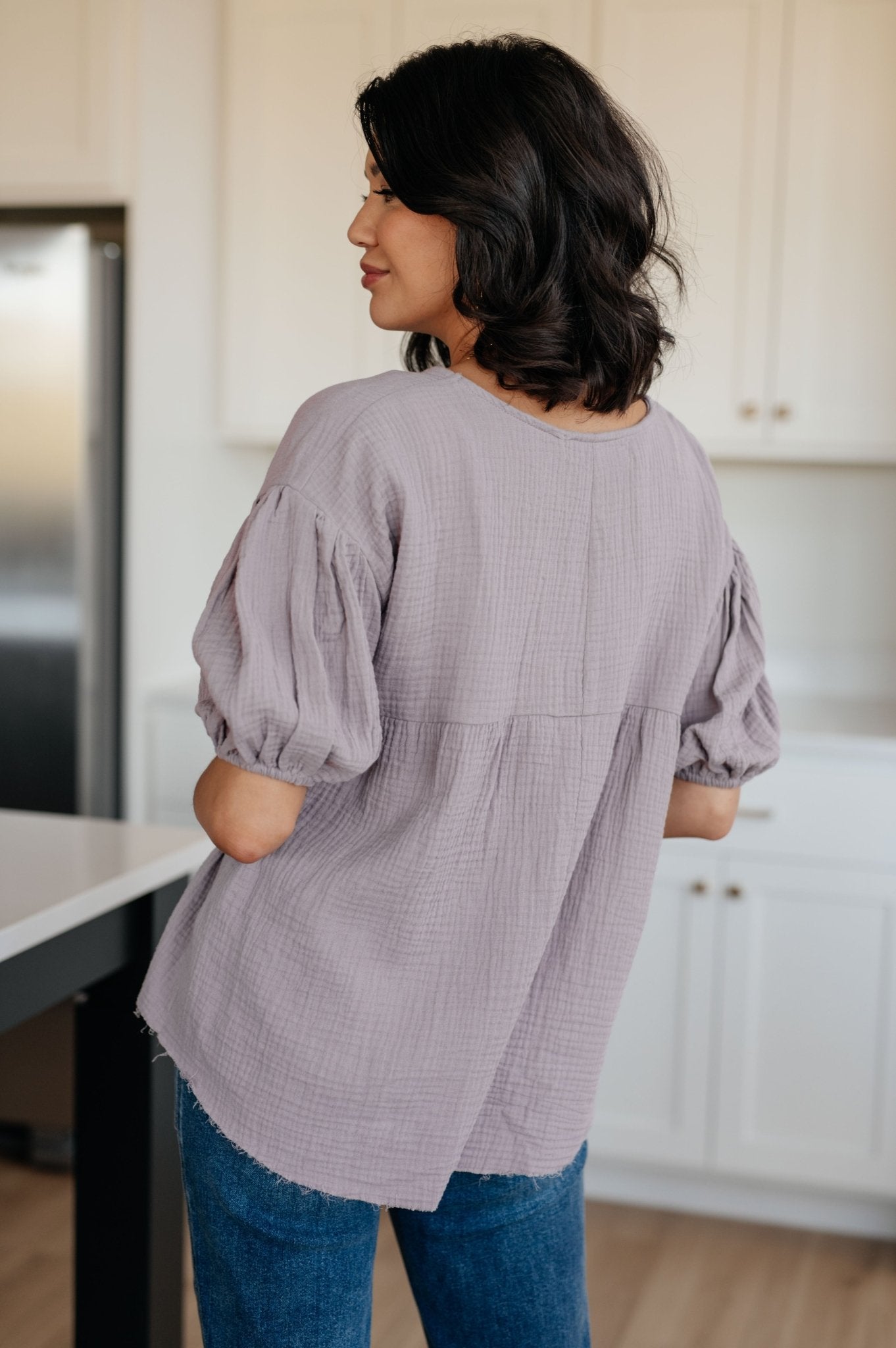 Pleasantly Perfect Bubble Sleeve Peasant Blouse (Online Exclusive) - Uptown Boutique Ramona