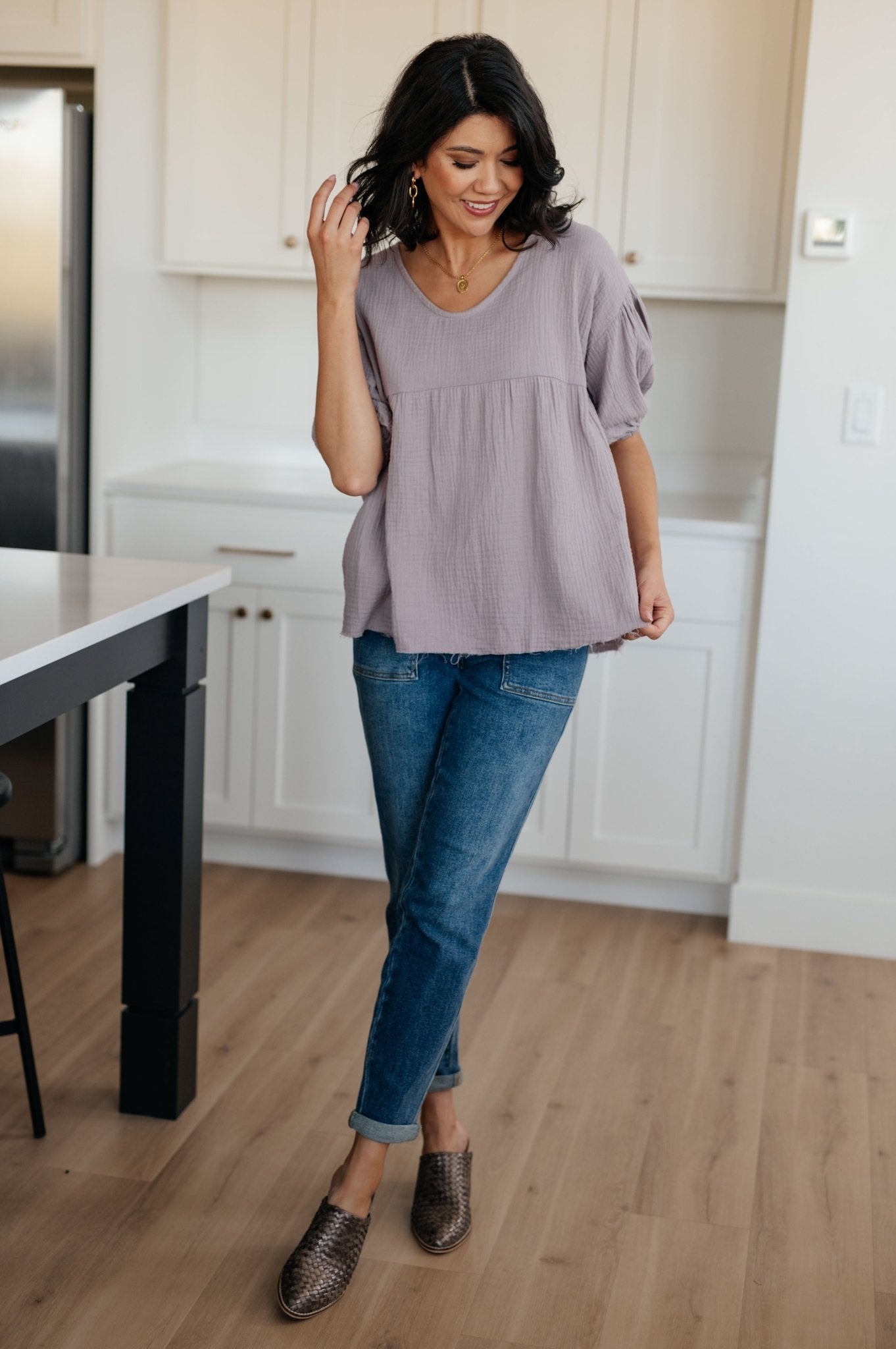 Pleasantly Perfect Bubble Sleeve Peasant Blouse (Online Exclusive) - Uptown Boutique Ramona