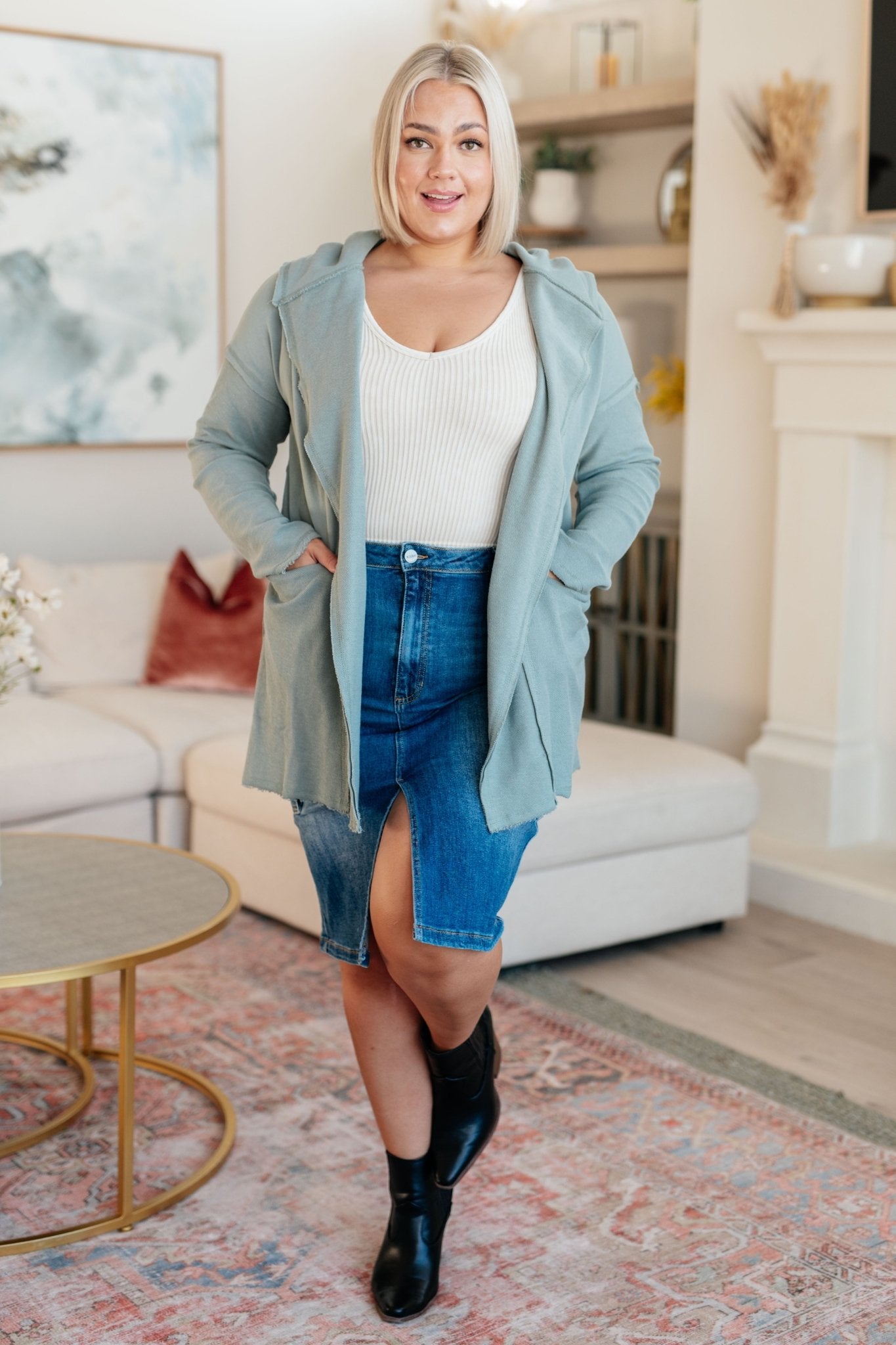 Please Proceed Hooded Cardigan (Online Exclusive) - Uptown Boutique Ramona