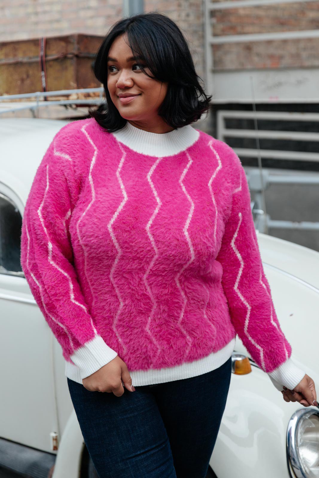 Pop Culture Zig Zag Sweater (Online Exclusive) - Uptown Boutique Ramona