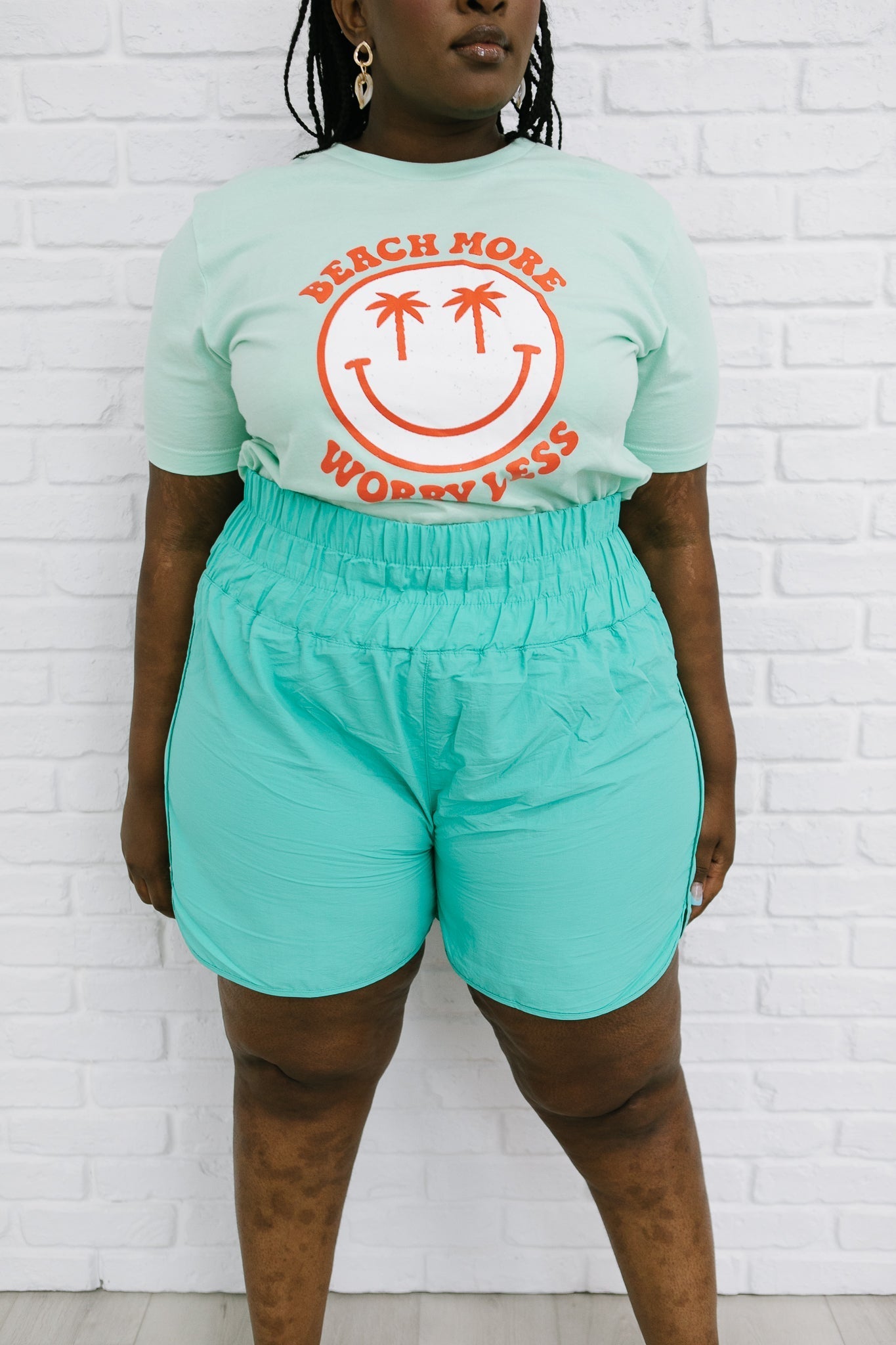 Potential Energy Shorts in Mint (Online Exclusive) - Uptown Boutique Ramona