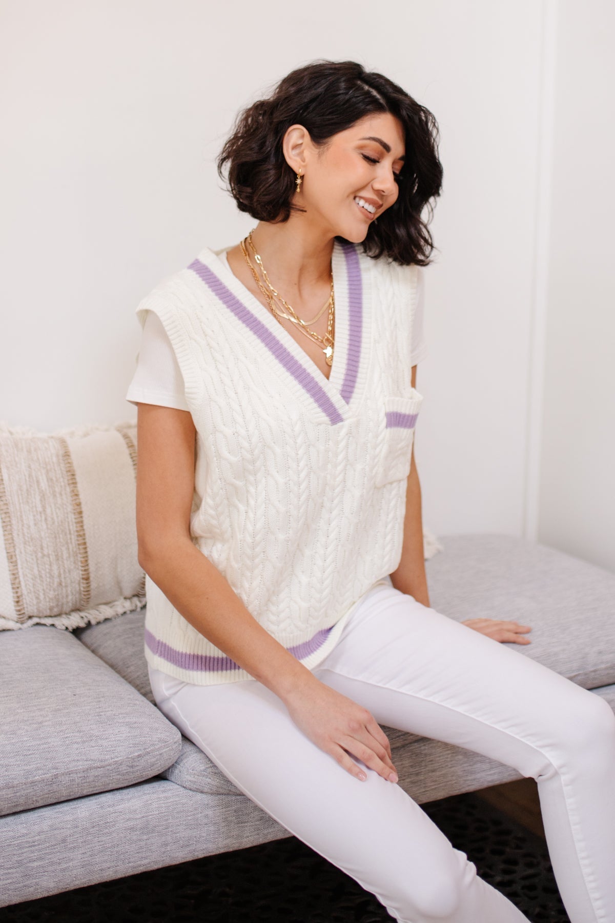 Power Girl Sweater Vest (Online Exclusive) - Uptown Boutique Ramona