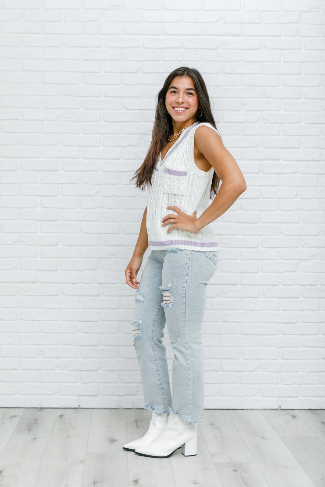 Power Girl Sweater Vest (Online Exclusive) - Uptown Boutique Ramona