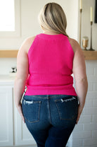 Previous Engagement Halter Neck Sweater Tank in Pink (Online Exclusive) - Uptown Boutique Ramona