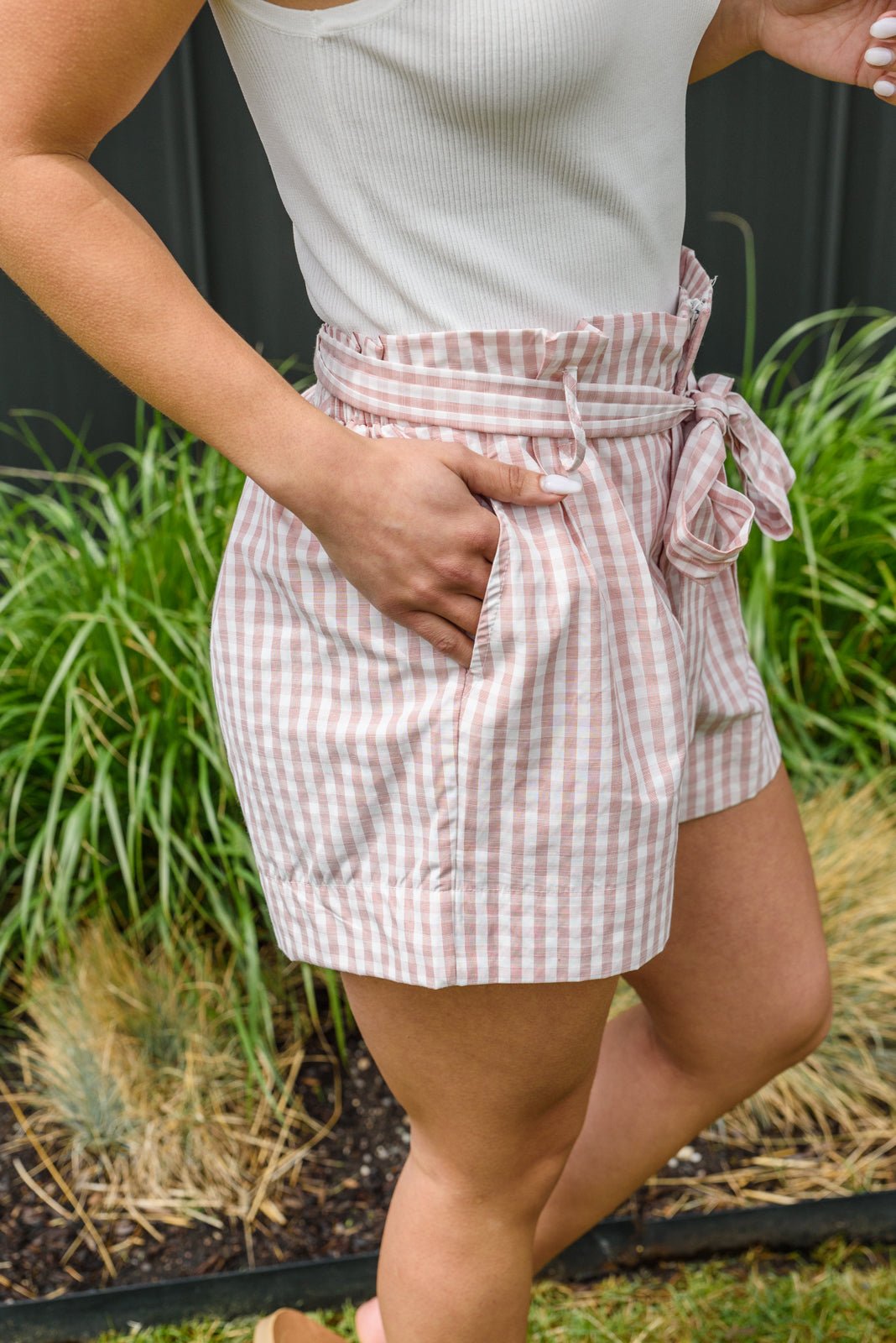 Prim & Pretty Gingham Tie Shorts (Online Exclusive) - Uptown Boutique Ramona