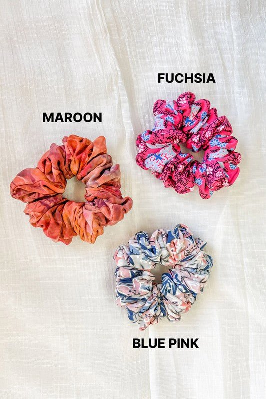 Printed Scrunchies - Uptown Boutique Ramona