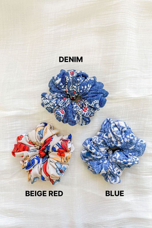 Printed Scrunchies - Uptown Boutique Ramona