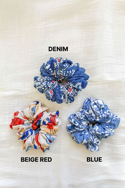 Printed Scrunchies - Uptown Boutique Ramona