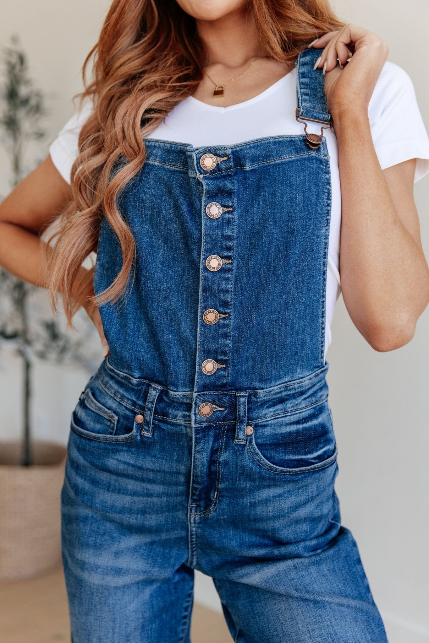 Priscilla High Rise Crop Wide Leg Denim Overalls (Online Exclusive) - Uptown Boutique Ramona