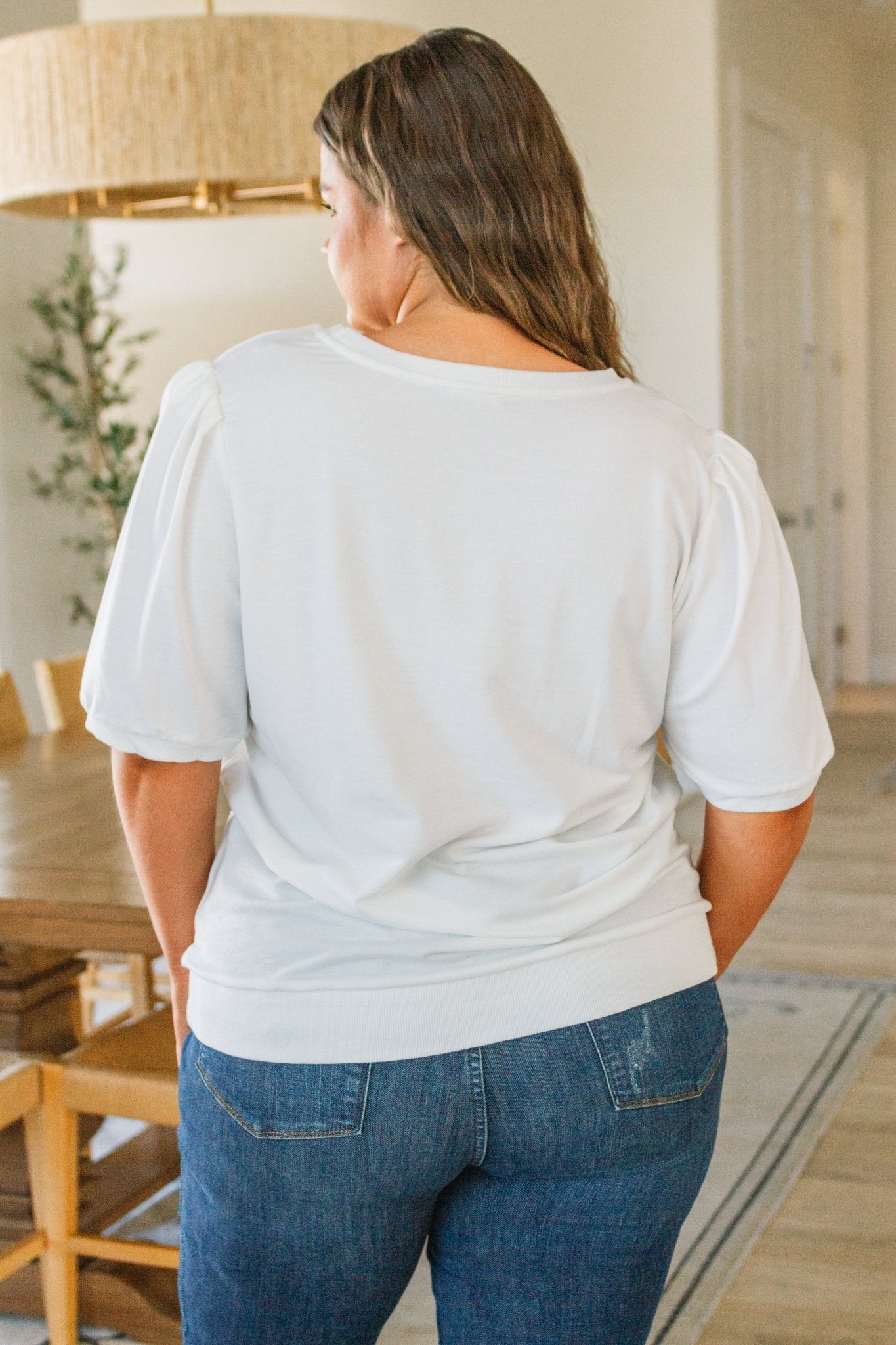 Pristine Puff Sleeve Top in White (Online Exclusive) - Uptown Boutique Ramona