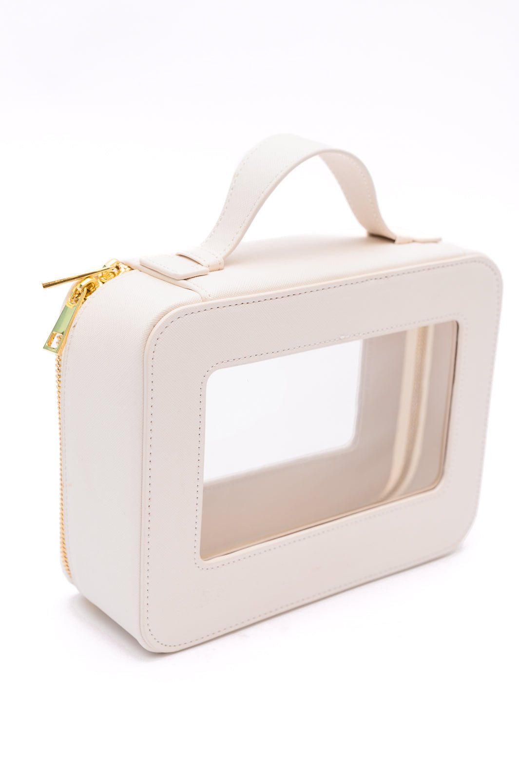 PU Leather Travel Cosmetic Case in Cream (Online Exclusive) - Uptown Boutique Ramona