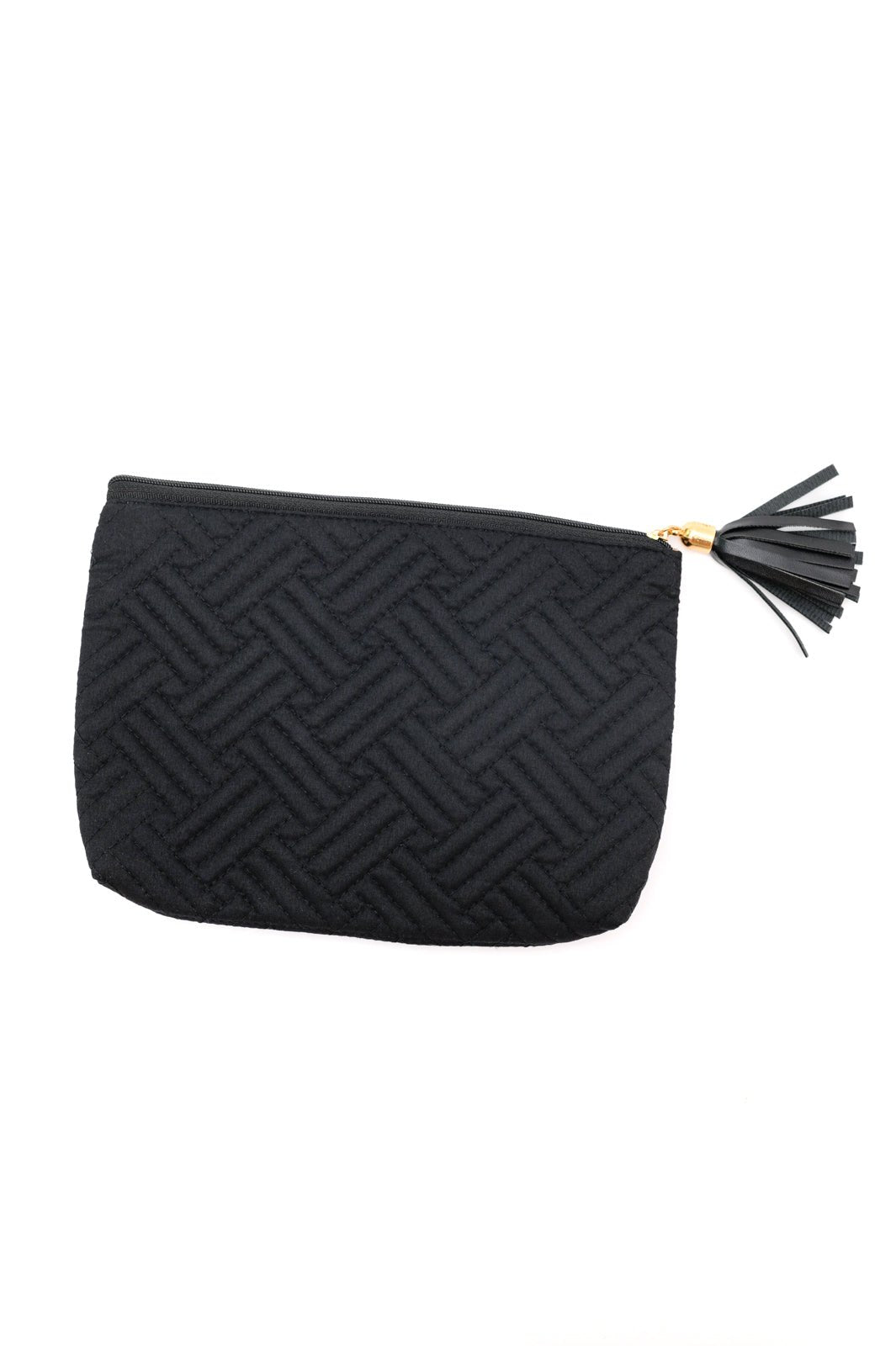 Quilted Travel Zip Pouch in Black (Online Exclusive) - Uptown Boutique Ramona