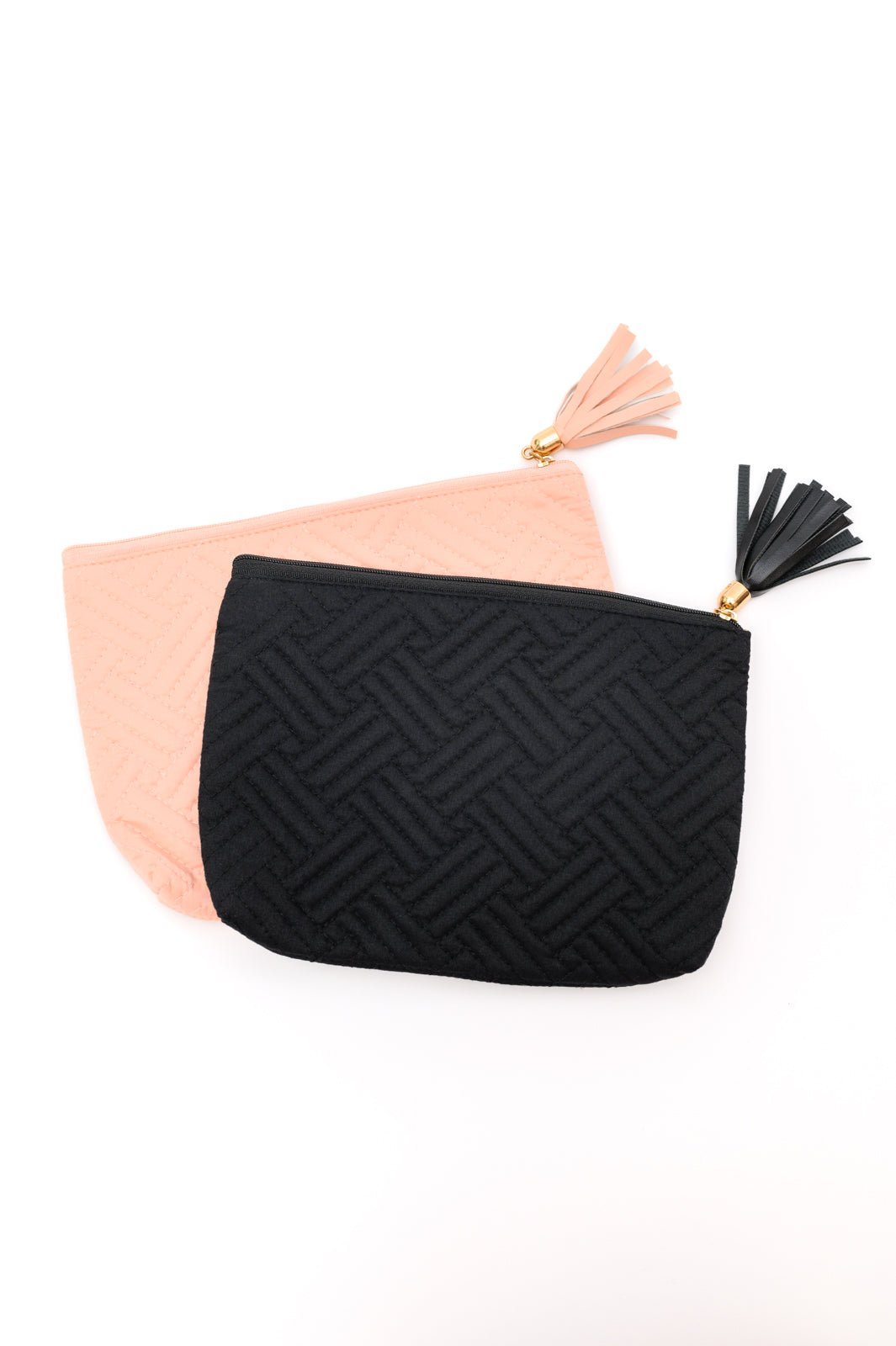 Quilted Travel Zip Pouch in Black (Online Exclusive) - Uptown Boutique Ramona