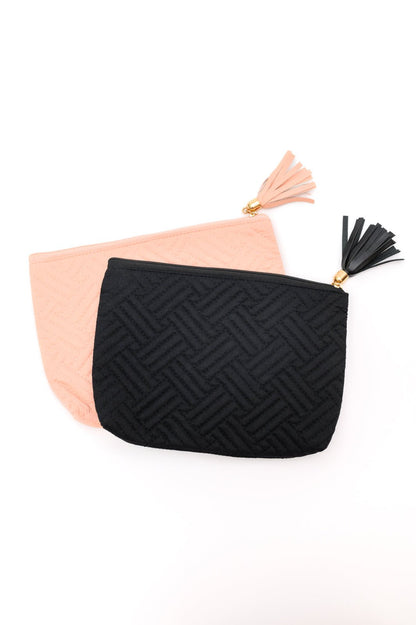 Quilted Travel Zip Pouch in Pink (Online Exclusive) - Uptown Boutique Ramona