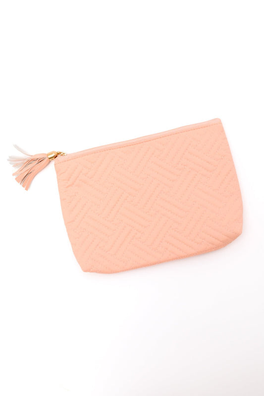 Quilted Travel Zip Pouch in Pink (Online Exclusive) - Uptown Boutique Ramona