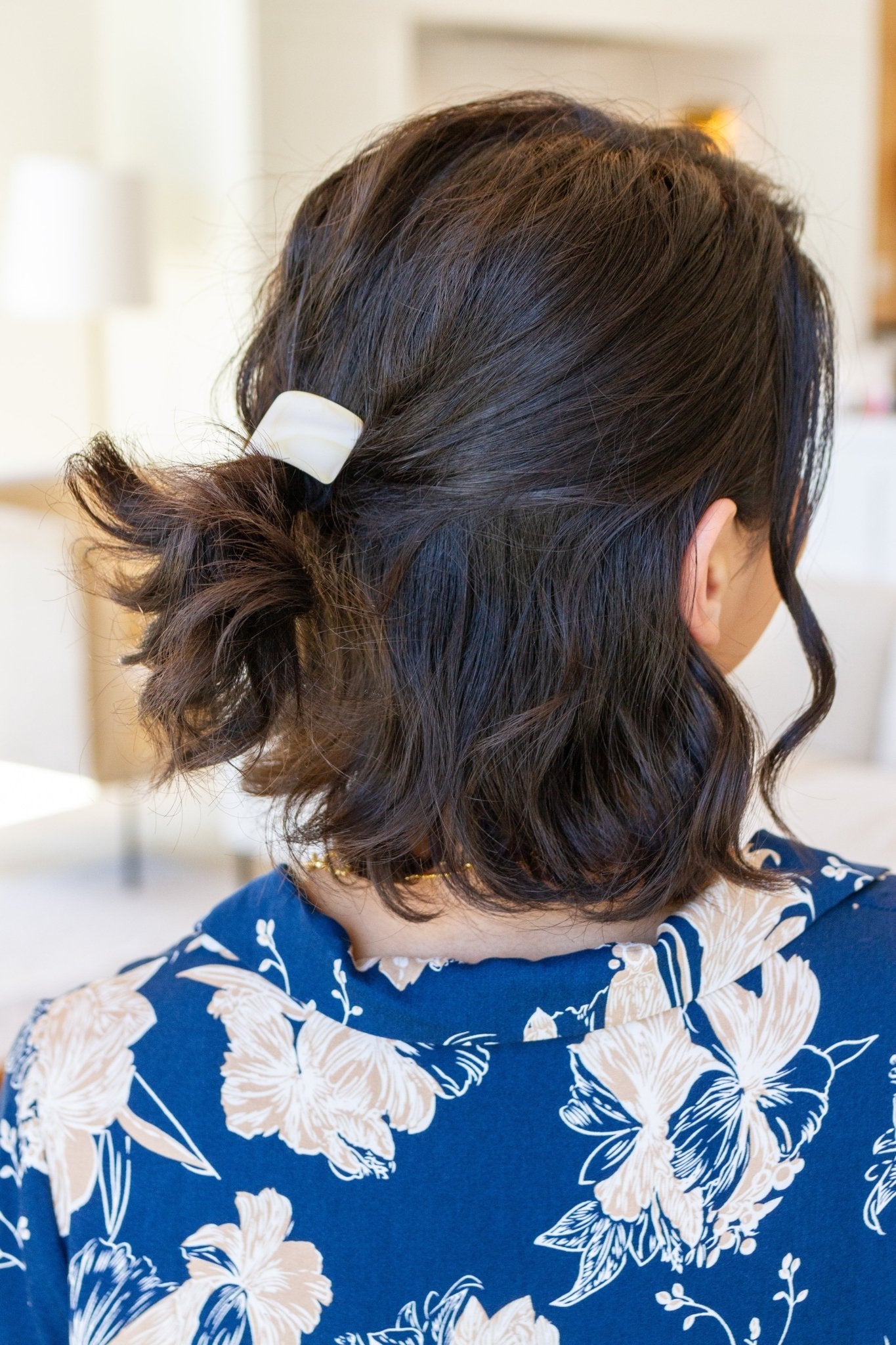 Rectangle Cuff Hair Tie Elastic in Ivory (Online Exclusive) - Uptown Boutique Ramona