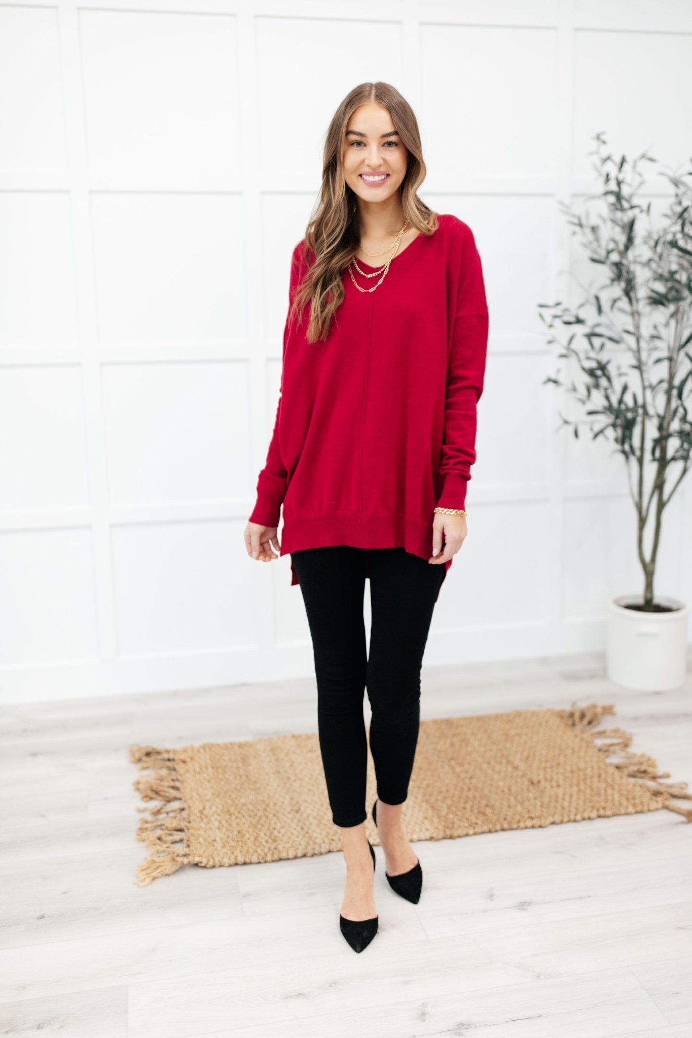 Red Carpet Tunic Top (Online Exclusive) - Uptown Boutique Ramona