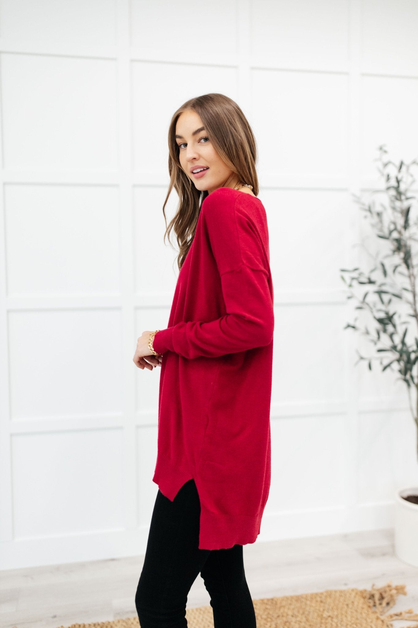 Red Carpet Tunic Top (Online Exclusive) - Uptown Boutique Ramona