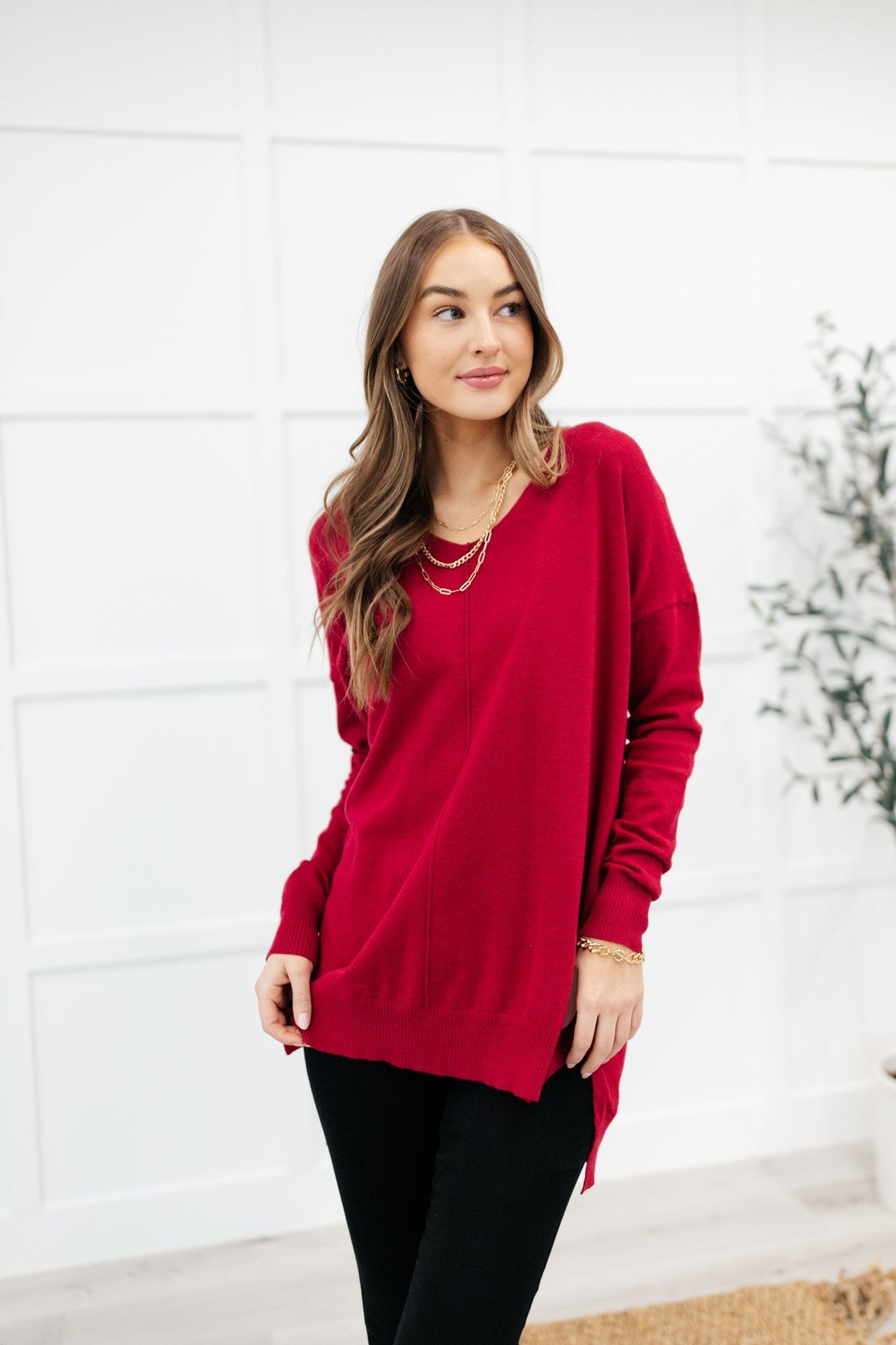 Red Carpet Tunic Top (Online Exclusive) - Uptown Boutique Ramona