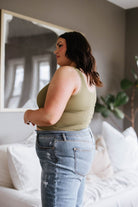 Relevant Ribbed Seamless Reversible Tank in Moss (Online Exclusive) - Uptown Boutique Ramona