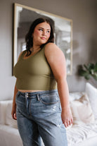 Relevant Ribbed Seamless Reversible Tank in Moss (Online Exclusive) - Uptown Boutique Ramona