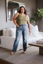 Relevant Ribbed Seamless Reversible Tank in Moss (Online Exclusive) - Uptown Boutique Ramona