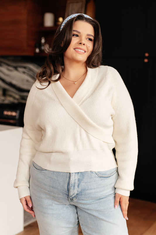 Requisite Request Surplice Crop Sweater (Online Exclusive) - Uptown Boutique Ramona