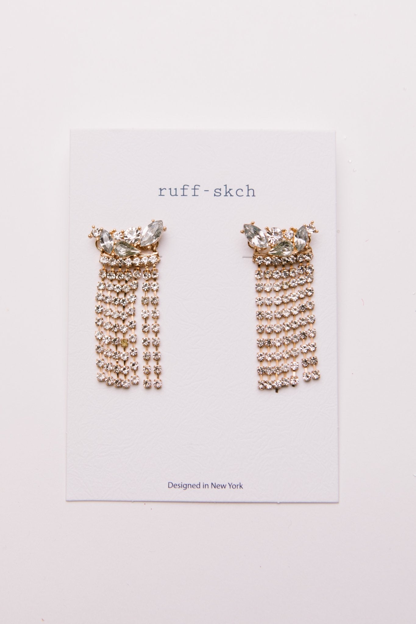 Rhinestone Fringe Earrings (Online Exclusive) - Uptown Boutique Ramona