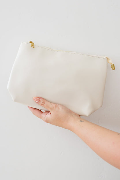 Road Less Traveled Handbag with Zipper Pouch in Cream (Online Exclusive) - Uptown Boutique Ramona