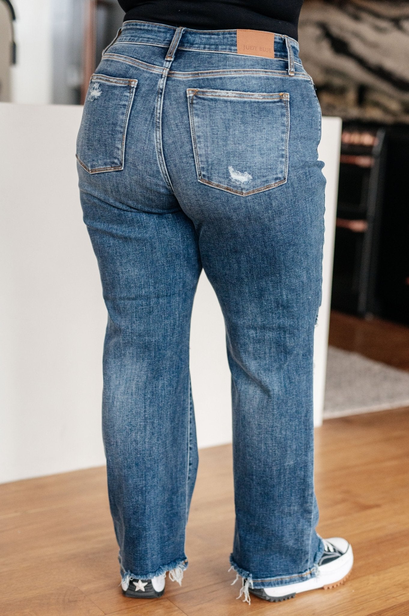 Rose High Rise 90's Straight Jeans in Dark Wash (Online Exclusive) - Uptown Boutique Ramona