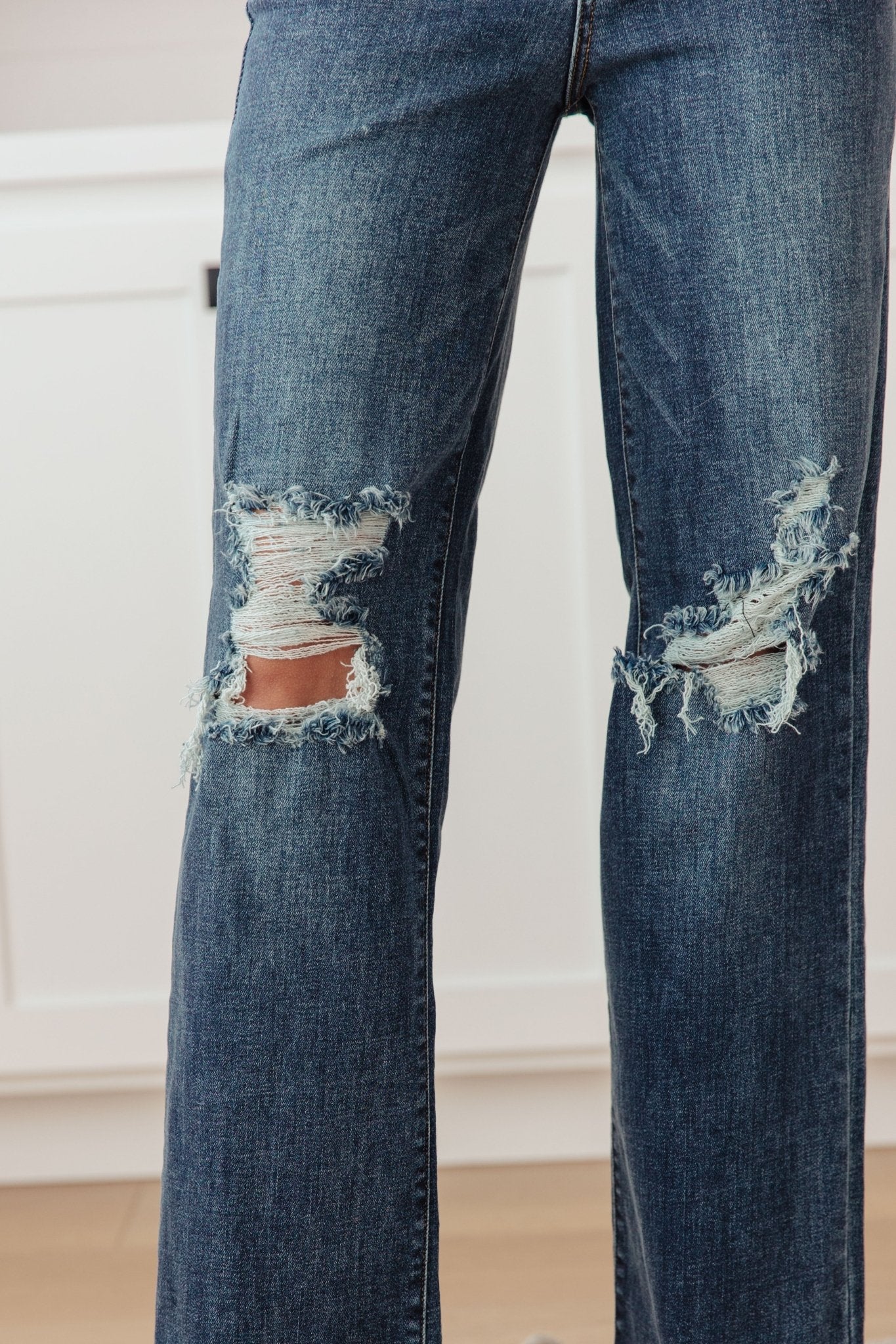 Rose High Rise 90's Straight Jeans in Dark Wash (Online Exclusive) - Uptown Boutique Ramona
