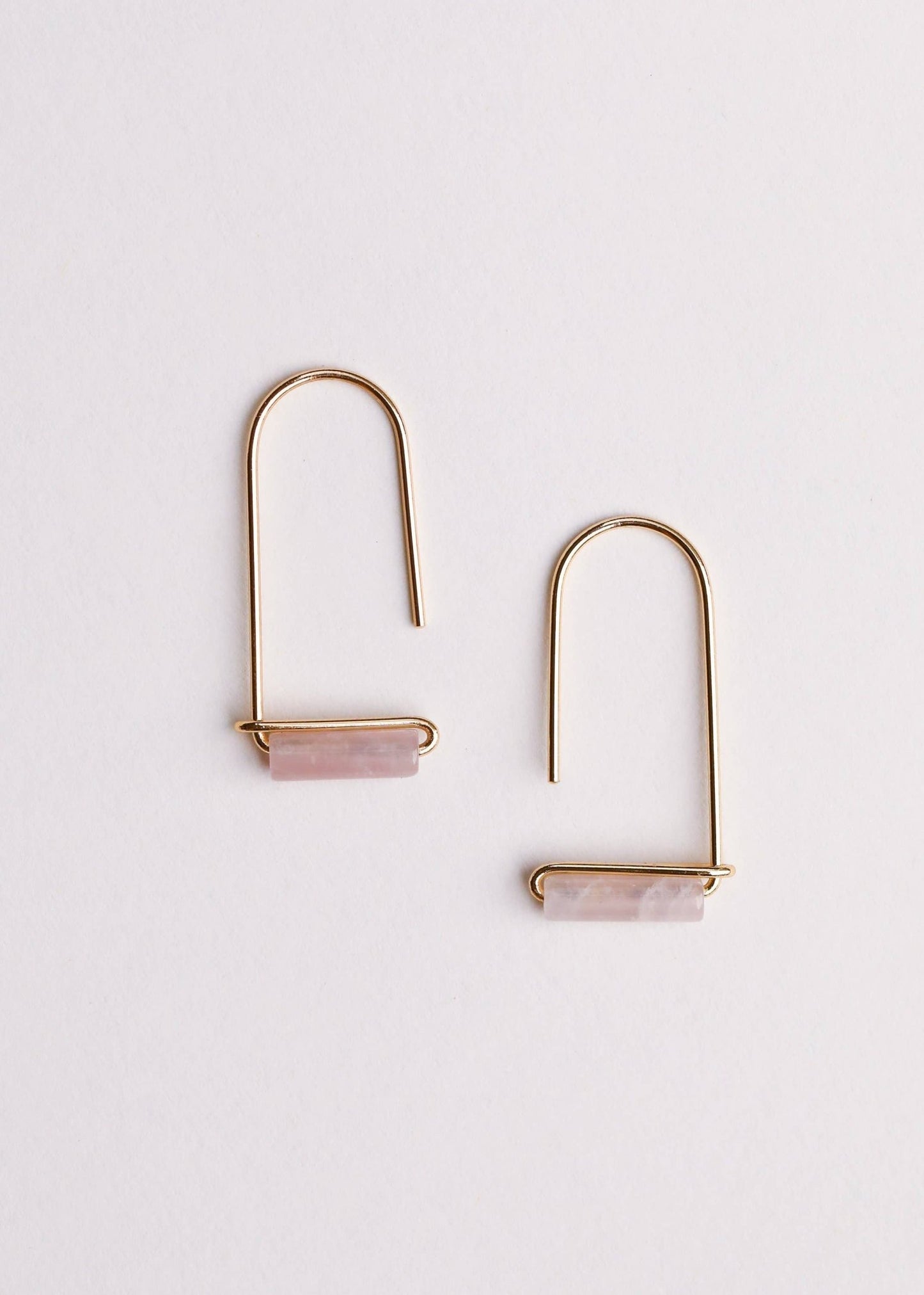 Rose Quartz Drop Earring - Uptown Boutique Ramona